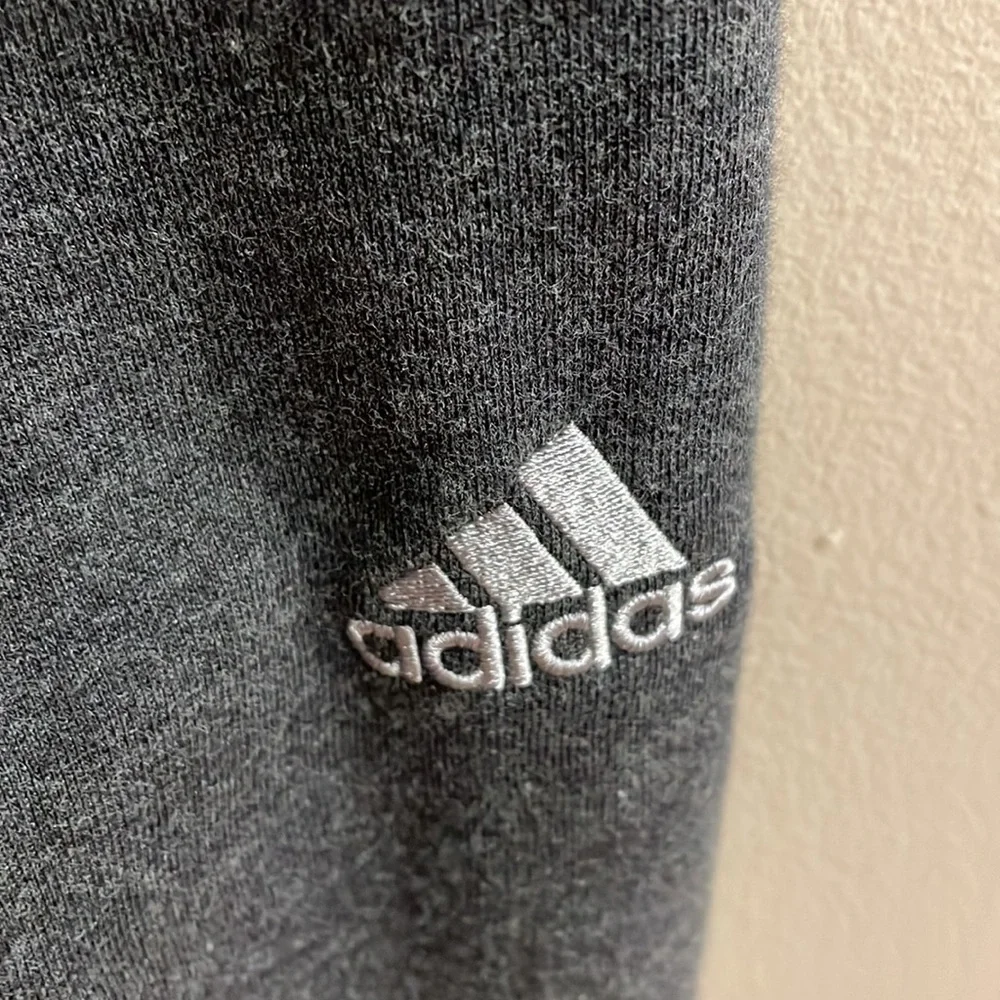 ADIDAS MENS quarter zip pull over sweatshirt / terry inside grey / blk XL